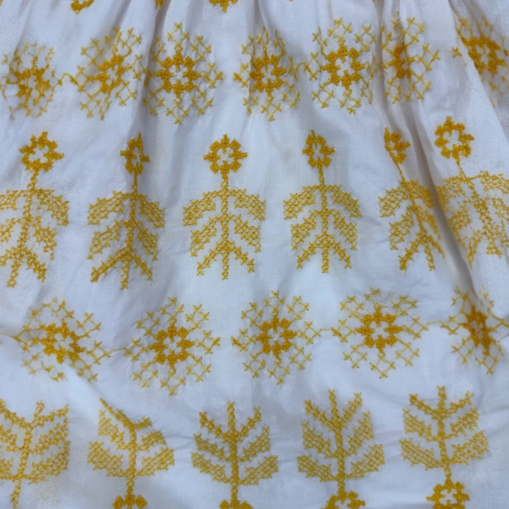 Bonnie Jean Embroidered Ruffle Easter Sun Dress Kids 3T White Yellow Boho Summer - Picture 2 of 11